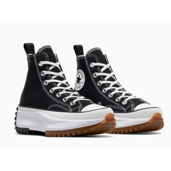 New Converse Run Star Hike Canvas Platform Black White Size US W 7 - Picture 1 of 16